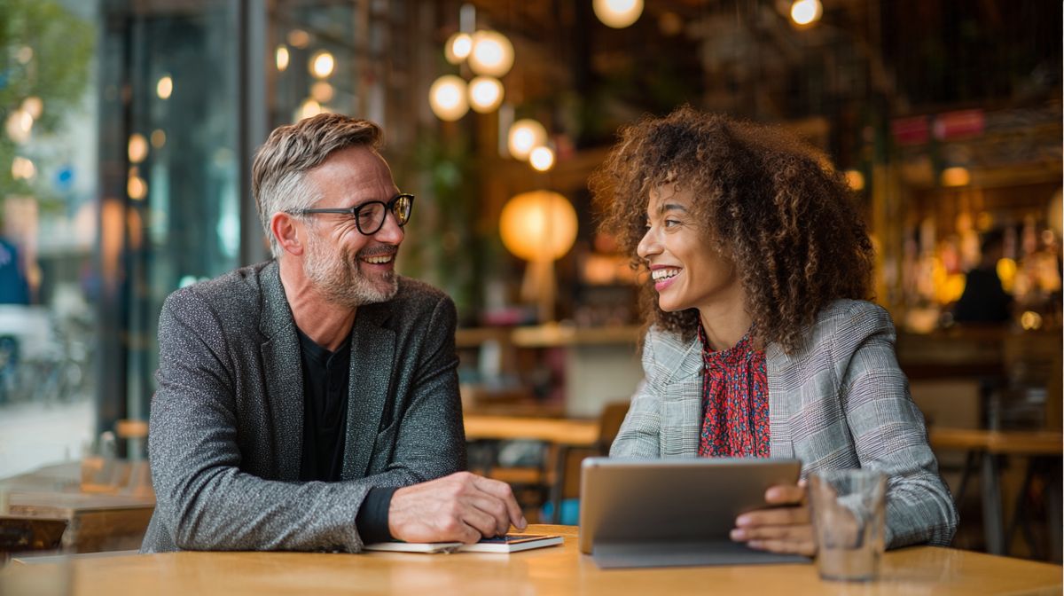 Coach in gesprek met klant over coaching pakket en investering