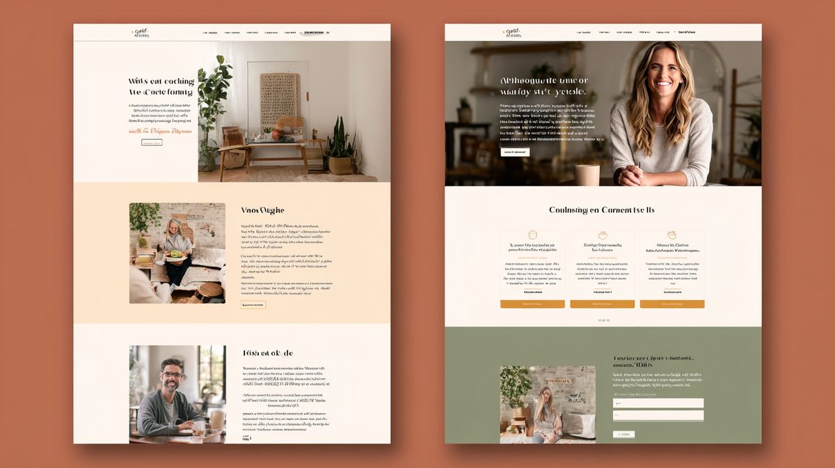 Before en after vergelijking van coaching websites — van vaag naar helder