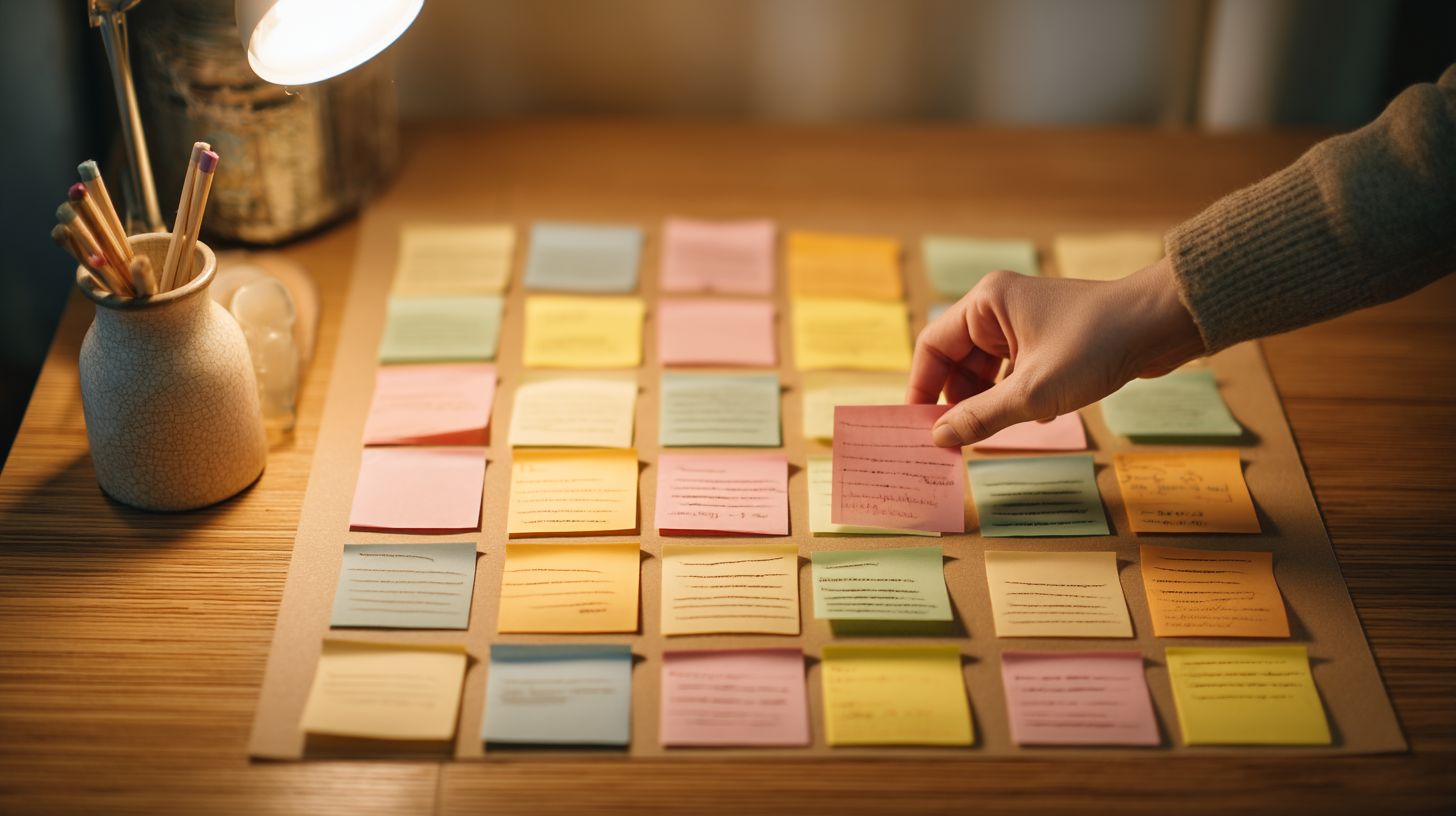 Whiteboard met de structuur van een 8-weeks groepsprogramma uitgetekend