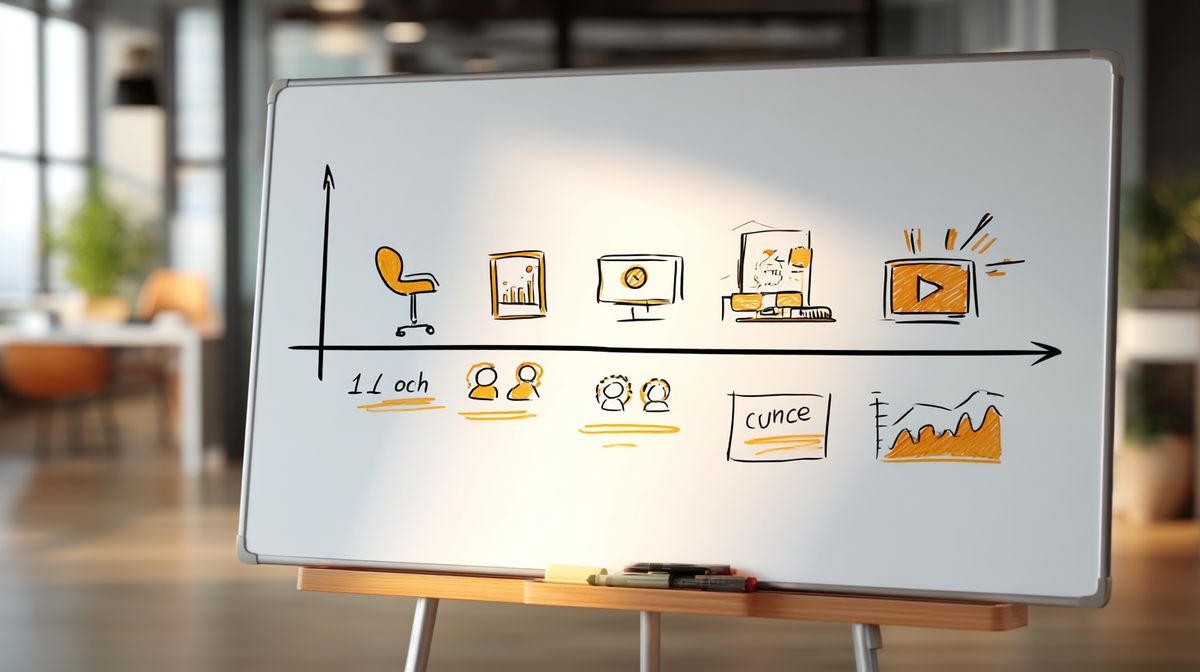 Spectrum van coaching formats van 1-op-1 tot zelfgestuurde online cursus op een whiteboard