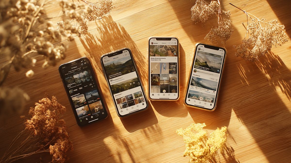 Overzicht van social media platformen met iconen van LinkedIn, Instagram, TikTok, Facebook en YouTube