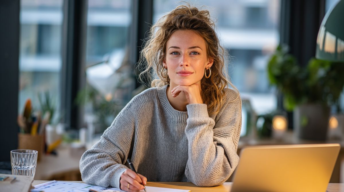 Coach die een financieel plan maakt met spreadsheet en notitieblok